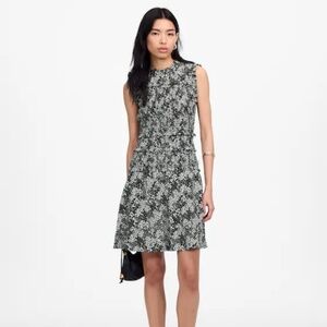 Madewell smocked crewneck mini dress in floral